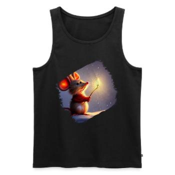 Christmas Mouse - Men's Premium Organic Tank Top - black - Front - Michal (187cm)