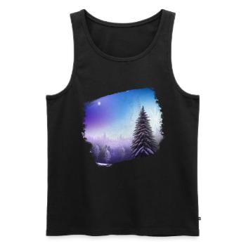 Winterlandschaft - Männer Premium Bio Tank Top - Schwarz - Vorne - AI Model Male 178 light (178cm)