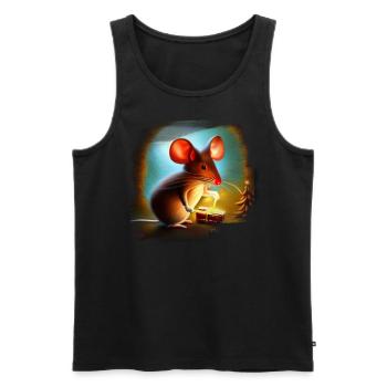 Christmas Mouse - Men's Premium Organic Tank Top - black - Front - Michal (187cm)