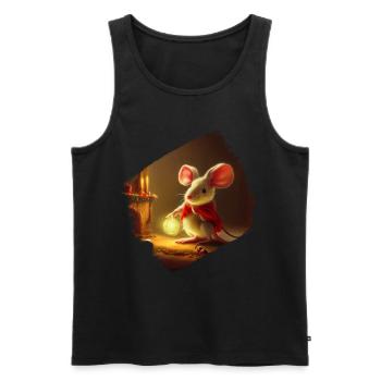 Christmas Mouse - Men's Premium Organic Tank Top - black - Front - Michal (187cm)