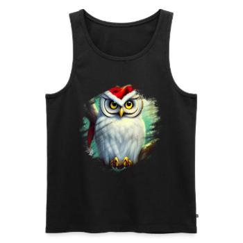 Weiße Schneeeule - Männer Premium Bio Tank Top - Schwarz - Vorne - Michal (187cm)