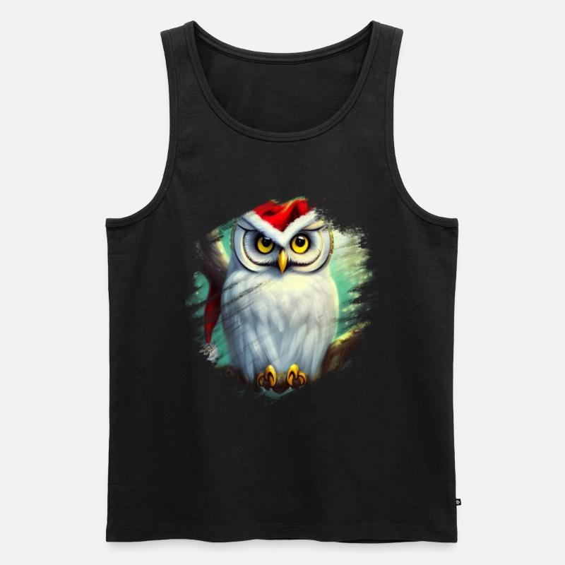 Weiße Schneeeule - Männer Premium Bio Tank Top - Schwarz