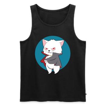 VAMPIRE CAT Halloween Vampir Horror Monster - Männer Premium Bio Tank Top - Schwarz - Vorne - AI Model Male 178 light (178cm)