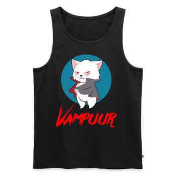 VAMPUUR CAT Halloween Vampir Horror Monster - Männer Premium Bio Tank Top - Schwarz - Vorne - AI Model Male 178 light (178cm)