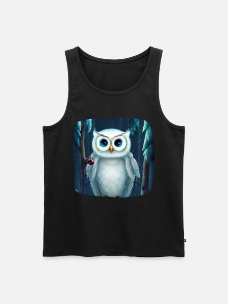 Weihnachtsmotiv Schneeeule - Männer Premium Bio Tank Top - Schwarz