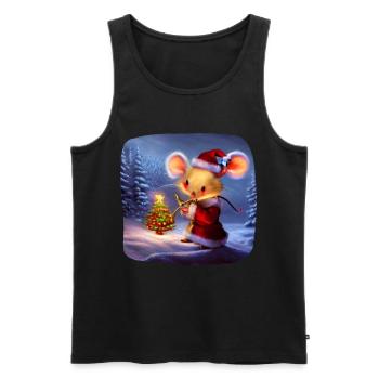 Christmas motif mouse - Men's Premium Organic Tank Top - black - Front - Michal (187cm)