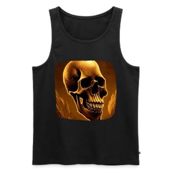 Skull Biker - Men's Premium Organic Tank Top - black - Front - Michal (187cm)