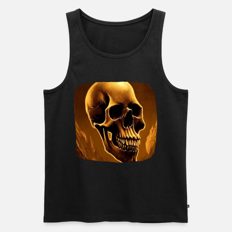 Totenkopf Biker - Männer Premium Bio Tank Top - Schwarz