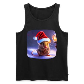 Christmas motif mouse - Men's Premium Organic Tank Top - black - Front - Michal (187cm)