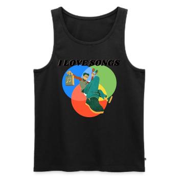 I LIKE SONGS - Männer Premium Bio Tank Top - Schwarz - Vorne - Michal (187cm)