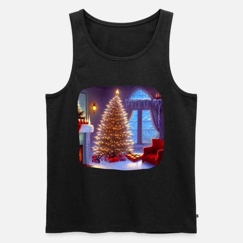 Weihnachtsbaum - Männer Premium Bio Tank Top - Schwarz