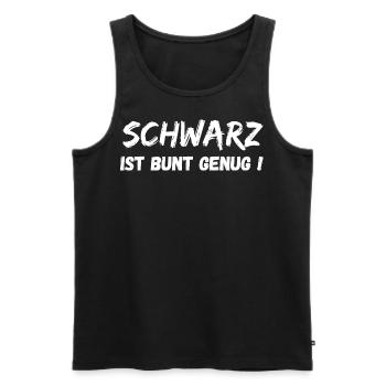 Schwarz ist bunt genug! Lieblingsfarbe Black - Männer Premium Bio Tank Top - Schwarz - Vorne - Michal (187cm)