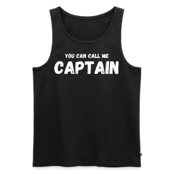 You can call me Captain. Pilot Sailing Boat Flying - Men's Premium Organic Tank Top - black - Front - Michal (187cm)