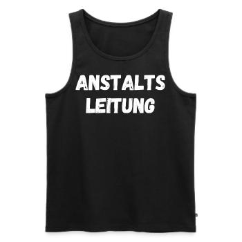 Anstaltsleitung Chef Führungskraft Lustiger Spruch - Männer Premium Bio Tank Top - Schwarz - Vorne - AI Model Male 178 light (178cm)