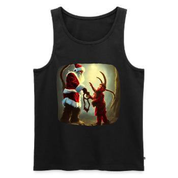 Santa Claus & Krampus - Men's Premium Organic Tank Top - black - Front - AI Model Male 178 light (178cm)