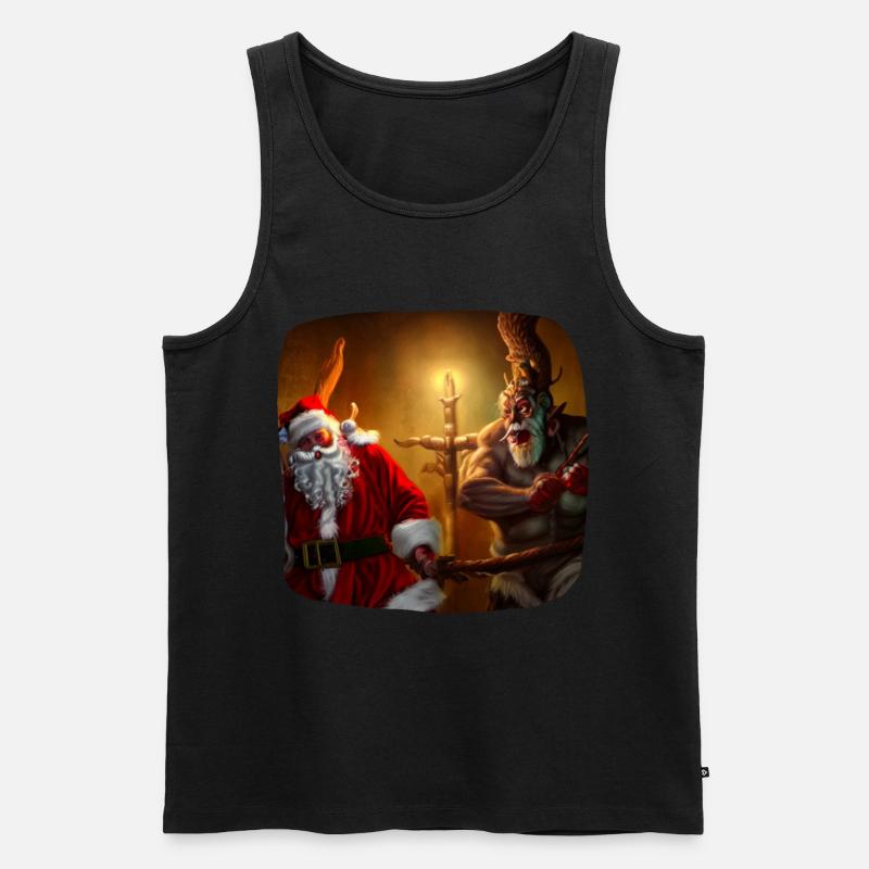 Weihnachtsmann & Krampus - Männer Premium Bio Tank Top - Schwarz