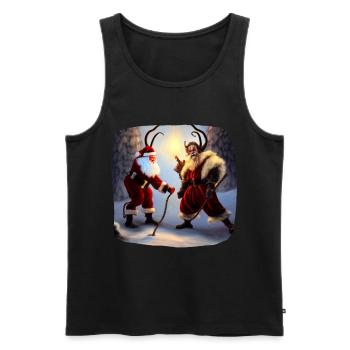 Santa Claus & Krampus - Men's Premium Organic Tank Top - black - Front - AI Model Male 178 light (178cm)