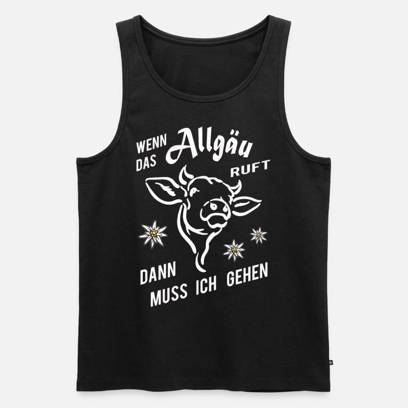 Wenn das Allgäu ruft lustiger Spruch - Männer Premium Bio Tank Top - Schwarz