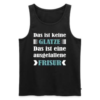 Das ist keine Glatze... lustiger Spruch - Männer Premium Bio Tank Top - Schwarz - Vorne - Michal (187cm)