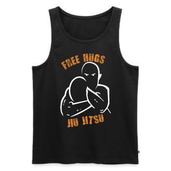Free Hugs Judo Jiu-Jitsu BJJ Luta MMA Kampfsport - Männer Premium Bio Tank Top - Schwarz - Vorne - AI Model Male 178 light (178cm)