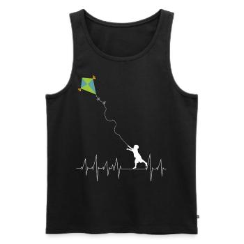 Lenkdrachen Drachen Herzschlag Drachenfliegen - Männer Premium Bio Tank Top - Schwarz - Vorne - AI Model Male 178 light (178cm)