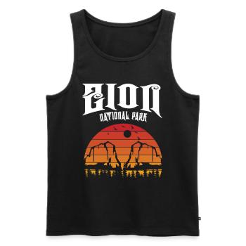 Zion National Park Utah Wandern Camping Outdoor - Männer Premium Bio Tank Top - Schwarz - Vorne - AI Model Male 178 light (178cm)