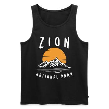 Zion National Park Utah Wandern Camping Outdoor - Männer Premium Bio Tank Top - Schwarz - Vorne - AI Model Male 178 light (178cm)