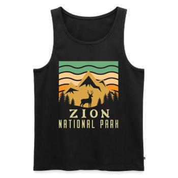 Zion National Park Utah Wandern Camping Outdoor - Männer Premium Bio Tank Top - Schwarz - Vorne - AI Model Male 178 light (178cm)