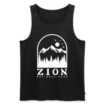Zion National Park Utah Wandern Camping Outdoor - Männer Premium Bio Tank Top - Schwarz - Vorne - AI Model Male 178 light (178cm)