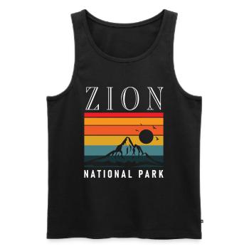 Zion National Park Utah Wandern Camping Outdoor - Männer Premium Bio Tank Top - Schwarz - Vorne - AI Model Male 178 light (178cm)