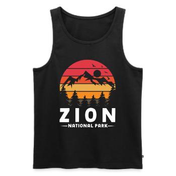 Zion National Park Utah Wandern Camping Outdoor - Männer Premium Bio Tank Top - Schwarz - Vorne - AI Model Male 178 light (178cm)
