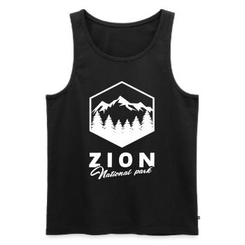 Zion National Park Utah Wandern Camping Outdoor - Männer Premium Bio Tank Top - Schwarz - Vorne - AI Model Male 178 light (178cm)