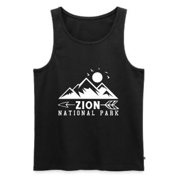 Zion National Park Utah Wandern Camping Outdoor - Männer Premium Bio Tank Top - Schwarz - Vorne - AI Model Male 178 light (178cm)
