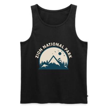 Zion National Park Utah Wandern Camping Outdoor - Männer Premium Bio Tank Top - Schwarz - Vorne - AI Model Male 178 light (178cm)