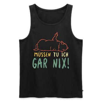 Fauler Hund Müssen Tu Ich Gar Nix Spruch - Männer Premium Bio Tank Top - Schwarz - Vorne - Michal (187cm)