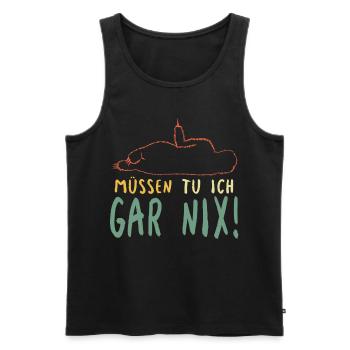 Faules Faultier Müssen Tu Ich Gar Nix Spruch - Männer Premium Bio Tank Top - Schwarz - Vorne - Michal (187cm)