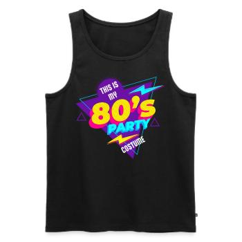 80's| Costume| Bright Colors| Millennials|Humor - Männer Premium Bio Tank Top - Schwarz - Vorne - AI Model Male 178 light (178cm)