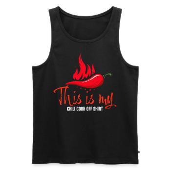 Voici ma chemise Chili Cook Off - Chili Pepper - Débardeur bio Premium Homme - noir - Devant - Michal (187cm)