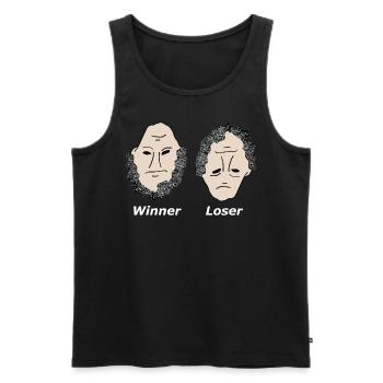 Winner Loser white - Men's Premium Organic Tank Top - black - Front - AI Model Male 178 light (178cm)