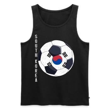 Corée du Sud Soccer Ball Drapeau sud-coréen - Débardeur bio Premium Homme - noir - Devant - AI Model Male 178 light (178cm)