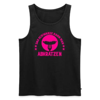 Das schwarze kan man abkratzen - Männer Premium Bio Tank Top - Schwarz - Vorne - Michal (187cm)
