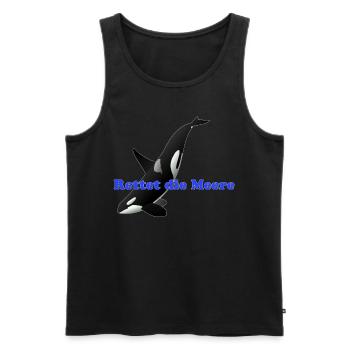 Orca Rettet die Meere schwarz1 - Männer Premium Bio Tank Top - Schwarz - Vorne - Michal (187cm)