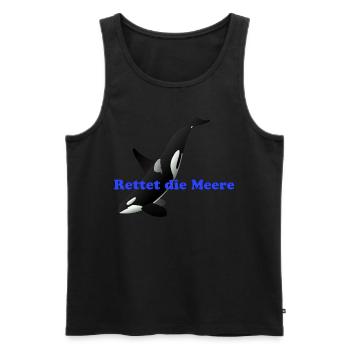 Orca Rettet die Meere weiß1 - Männer Premium Bio Tank Top - Schwarz - Vorne - Michal (187cm)