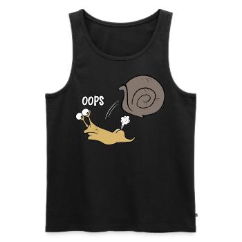 Schnecke oops - Männer Premium Bio Tank Top - Schwarz - Vorne - AI Model Male 178 light (178cm)