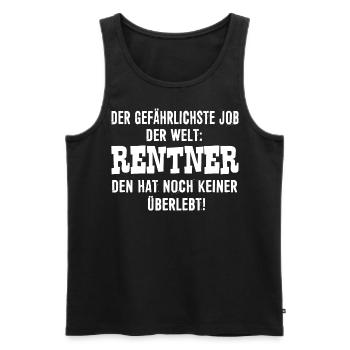 Rentner - Männer Premium Bio Tank Top - Schwarz - Vorne - AI Model Male 178 light (178cm)