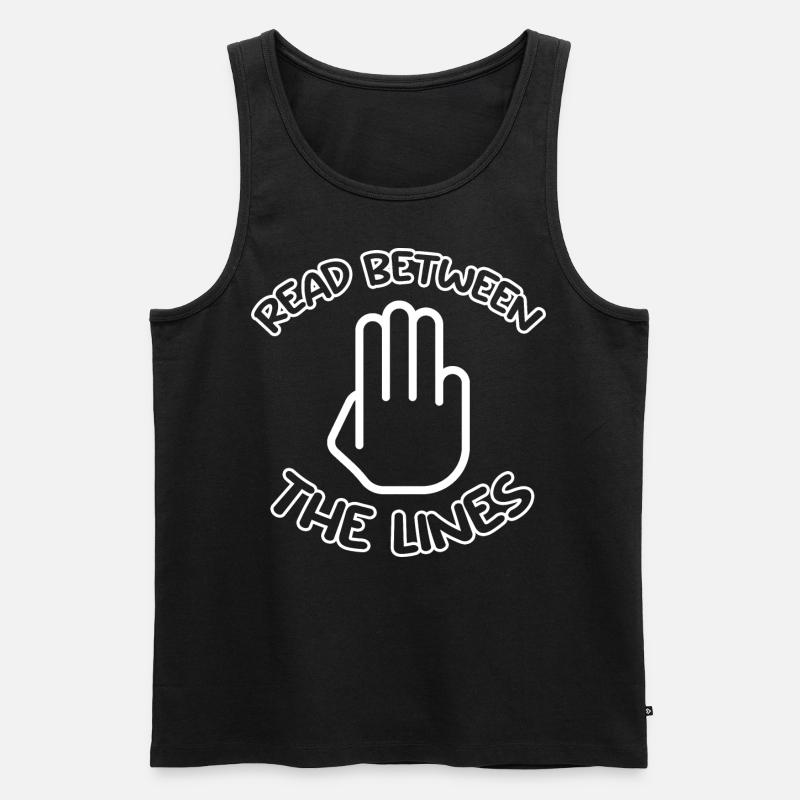 READ BETWEEN THE LINES - Men's Premium Organic Tank Top - black