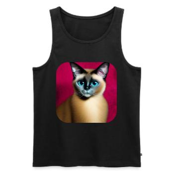 Siamese cat - Men's Premium Organic Tank Top - black - Front - AI Model Male 178 light (178cm)