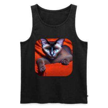 Siamese cat - Men's Premium Organic Tank Top - black - Front - AI Model Male 178 light (178cm)