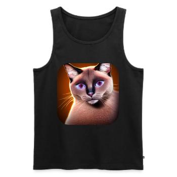 Siamese cat - Men's Premium Organic Tank Top - black - Front - AI Model Male 178 light (178cm)