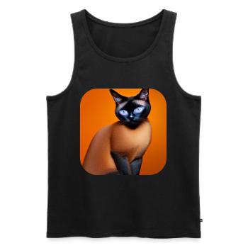 Siamese cat - Men's Premium Organic Tank Top - black - Front - AI Model Male 178 light (178cm)